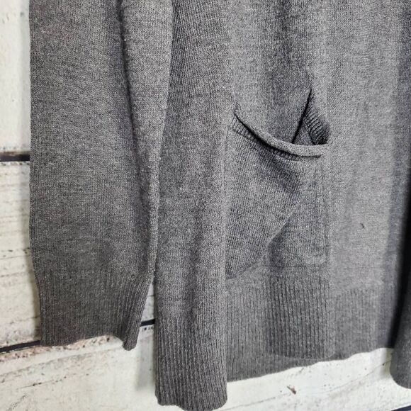 Maurices Gray Open Front Cardigan Women’s Small Long Sleeve Pockets - Picture 2 of 6